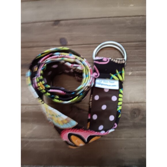 Groovy Art to Wear Flower Power D Buckle Cinch Belt 2" Wide x 36" Waist Summer - Picture 3 of 7